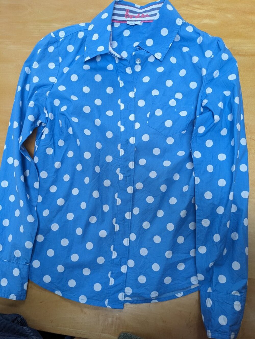 Boden cotton button down, size 4P, blue